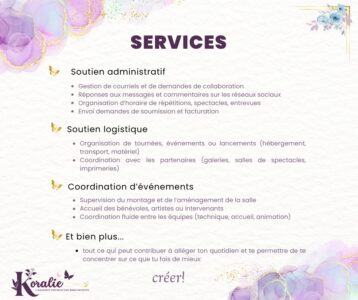 Koralie L'Adjointe Virtuelle des âmes artistes