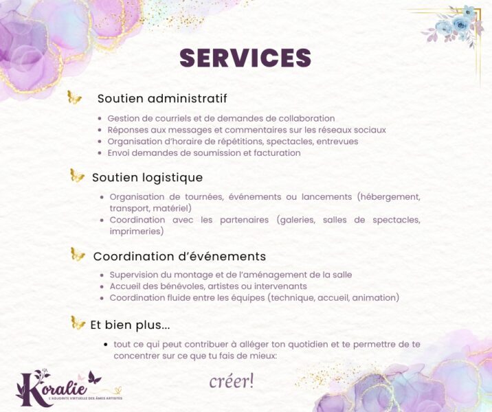Koralie L'Adjointe Virtuelle des âmes artistes